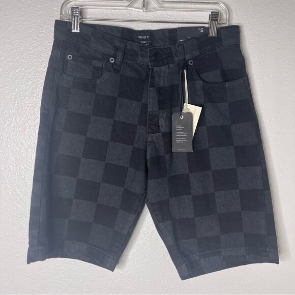Forever 21 Men’s Checkered Shorts Size 30 Slim - Picture 2 of 10